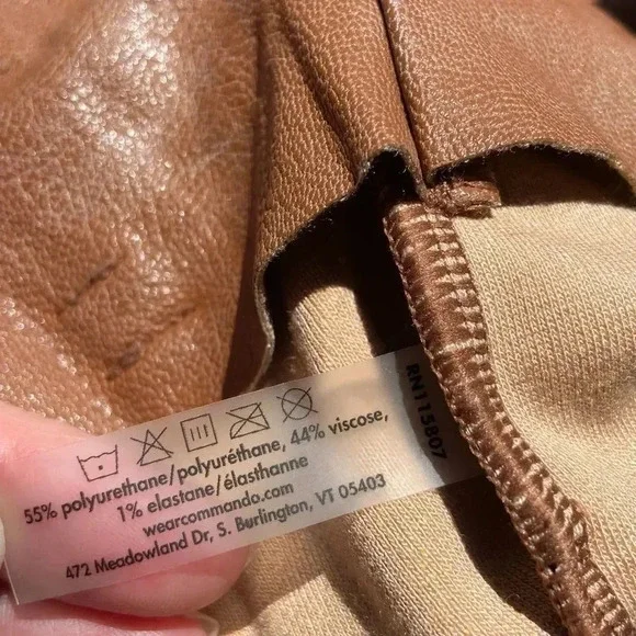 Commando Faux Leather Paperbag Pants Cocoa size Medium - Picture 7 of 9